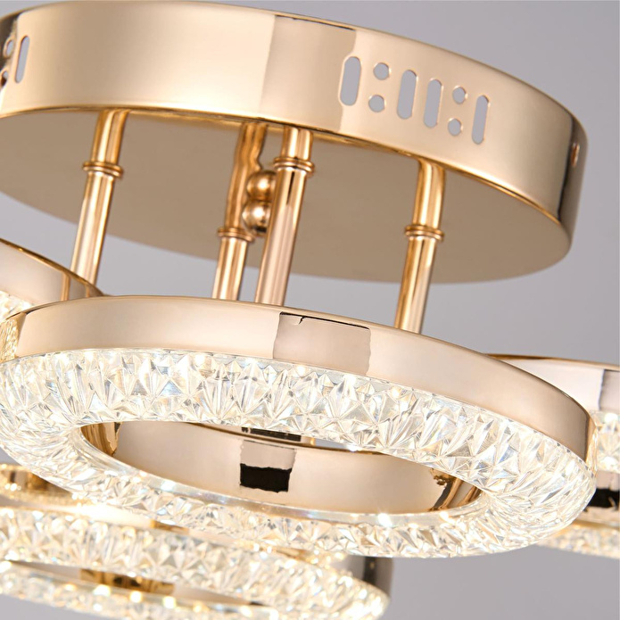 Apliqa Oylum 4'lü Gold 24 Watt Kristalli Koridor Salon Led Plafonyer Avize
