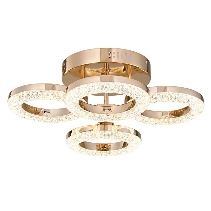 Apliqa Oylum 4'lü Gold 24 Watt Kristalli Koridor Salon Led Plafonyer Avize
