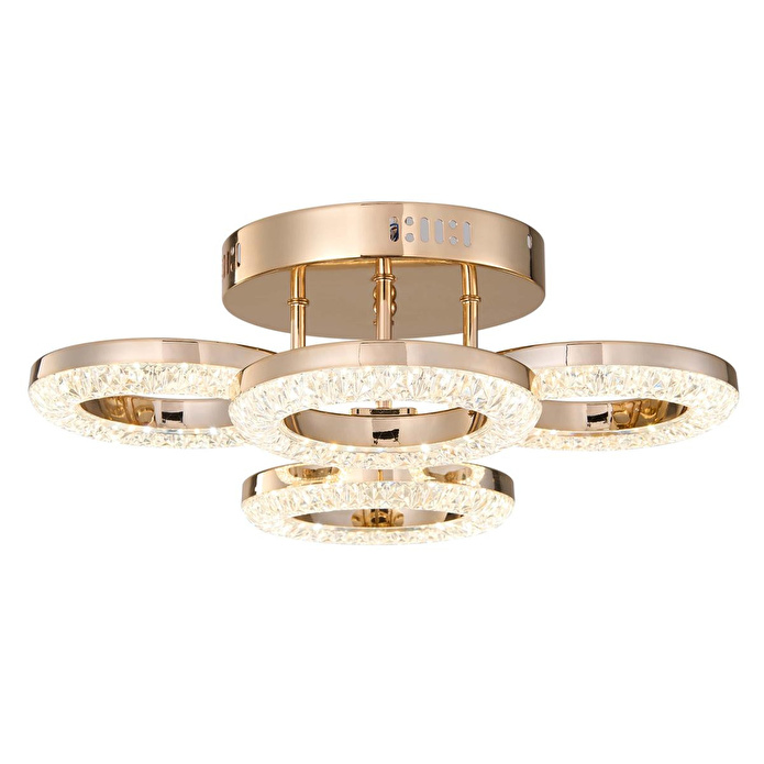 Apliqa Oylum 4'lü Gold 24 Watt Kristalli Koridor Salon Led Plafonyer Avize