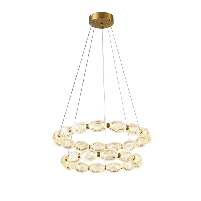 Apliqa Aspen 2 Katlı Yuvarlak 128 Watt Eskitme Sarkıt 3 Renkli Led Avize