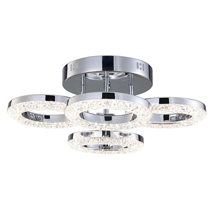 Apliqa Oylum 4'lü Krom 24 Watt Kristalli Koridor Salon Led Plafonyer Avize