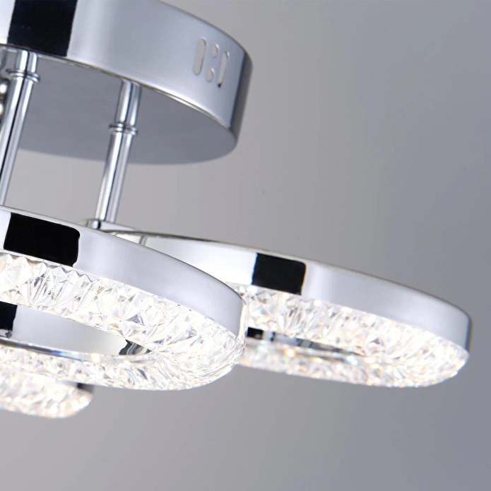 Apliqa Oylum 4'lü Krom 24 Watt Kristalli Koridor Salon Led Plafonyer Avize