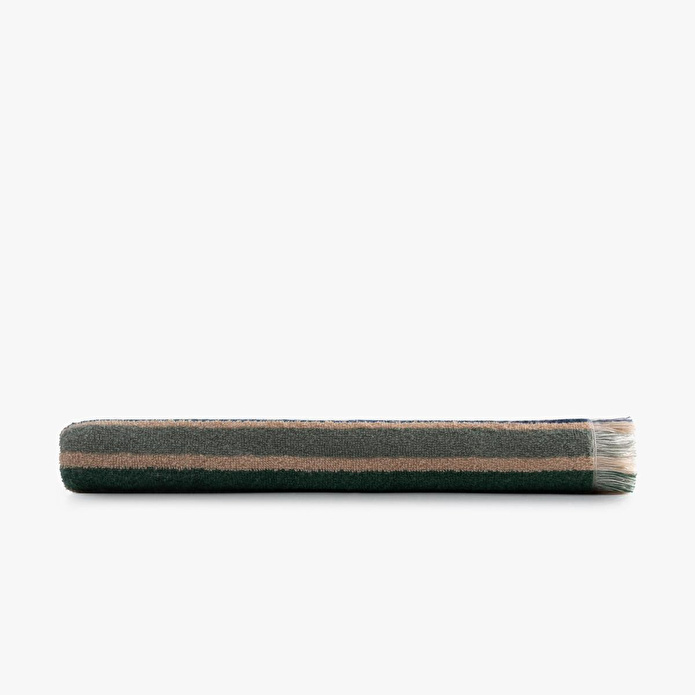 Green Black Stripe Earth Plaj Havlusu %100 Pamuk Renkli 90x160