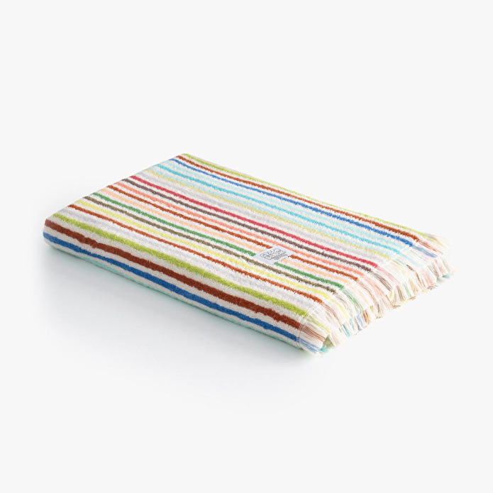 Green Black Stripe Sunset Plaj Havlusu %100 Pamuk Renkli 90x160