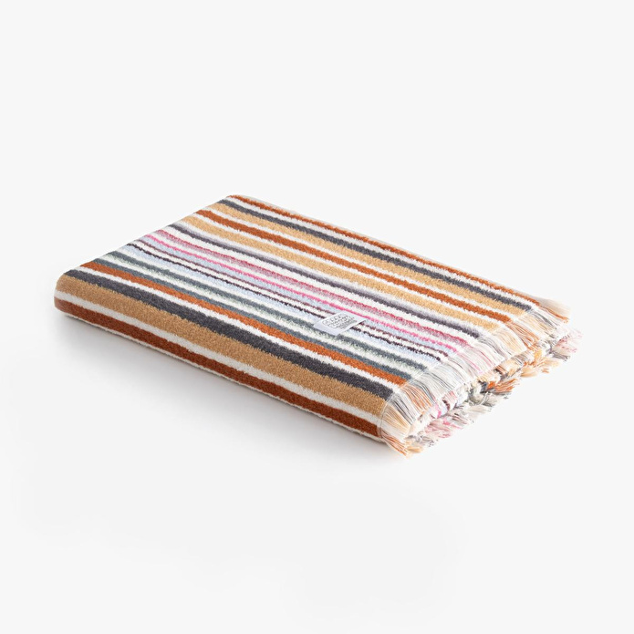 Green Black Stripe Soft Plaj Havlusu %100 Pamuk Renkli 90x160