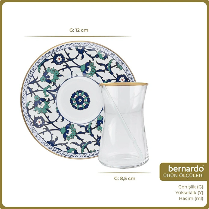Bernardo İznik 12 Parça Çay Seti