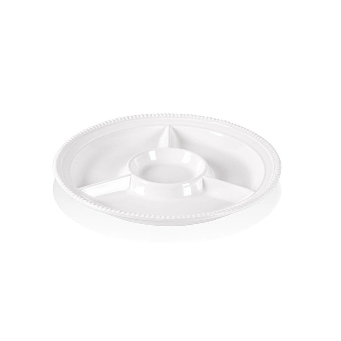 The Mia Grande Servis Tabağı Bölmeli Beyaz 39 Cm