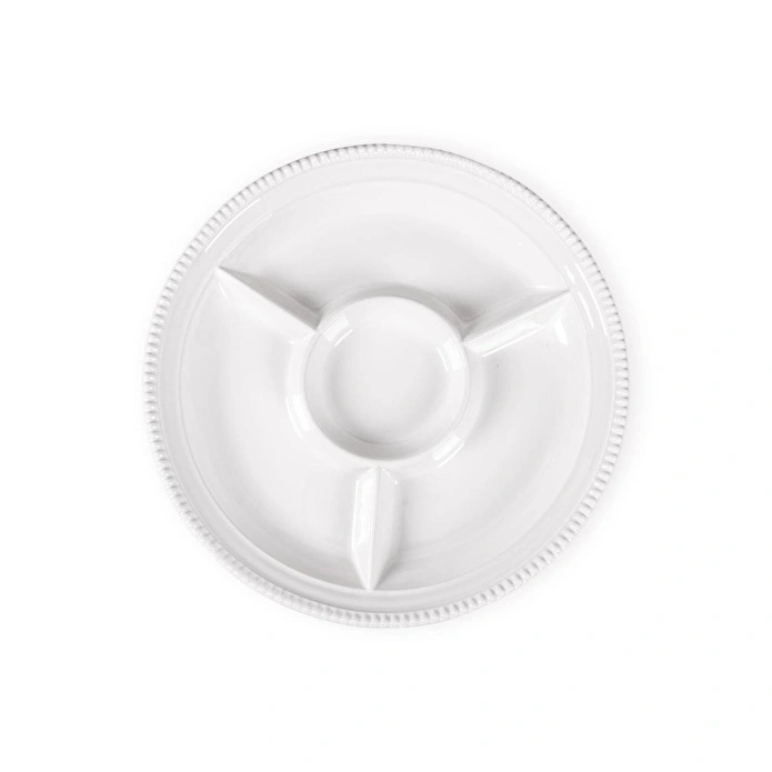 The Mia Grande Servis Tabağı Bölmeli Beyaz 39 Cm