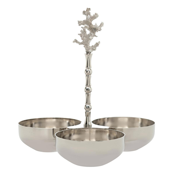 Mudo Home Coral Üçlü Dekorati̇f Sunumluk 23x24 Cm