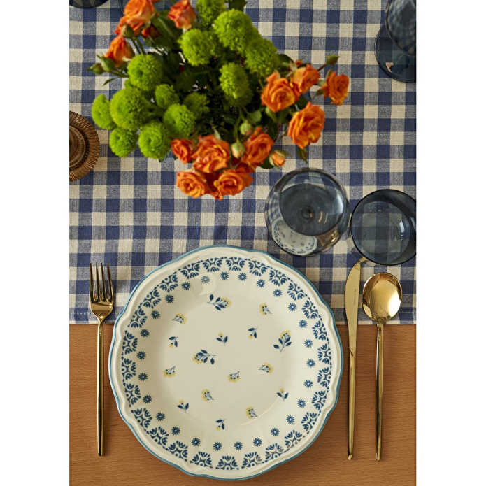 Bella Maison Mabel Stoneware 24 Parça 6 Kişilik Yemek Takımı Mavi Mavi