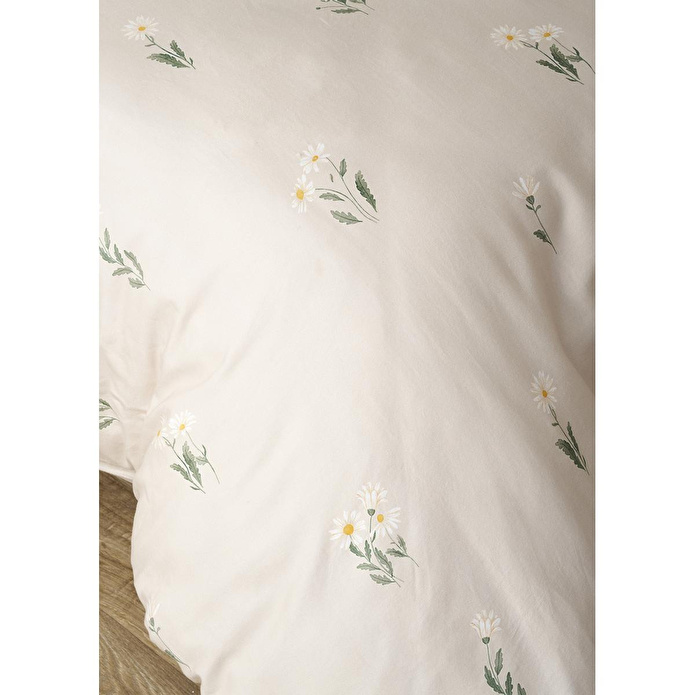 Bella Maison %100 Pamuk Saten Daisy Çift Kişilik Nevresim Takımı Bej (200x220 Cm) Bej