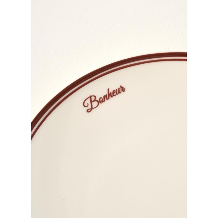 Bella Maison Bonheur Porselen 6'lı Pasta Tabağı Seti Bordo (21 Cm)