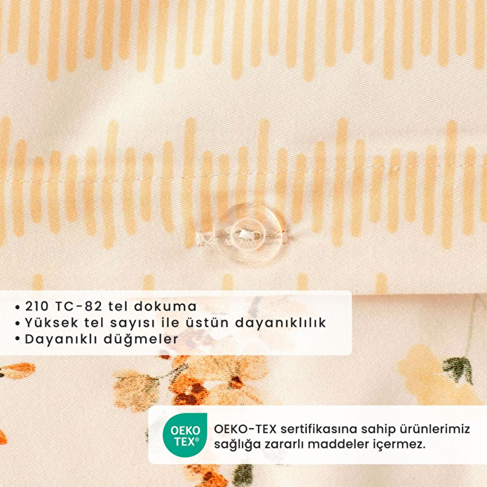 Bella Maison %100 Pamuk Saten Leora Çift Kişilik Nevresim Seti Somon (200x220 Cm) Somon