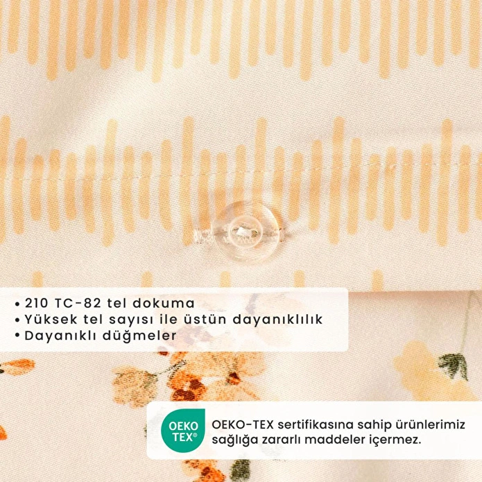 Bella Maison %100 Pamuk Saten Leora Tek Kişilik Nevresim Seti Somon (160x220 Cm) Somon