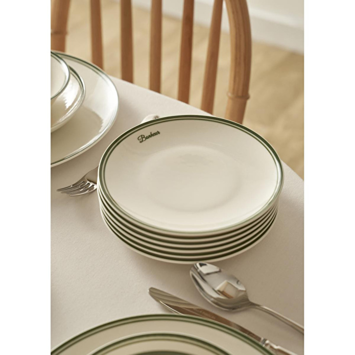Bella Maison Bonheur Porselen Pasta Tabağı Yeşil (21 Cm) Yeşil