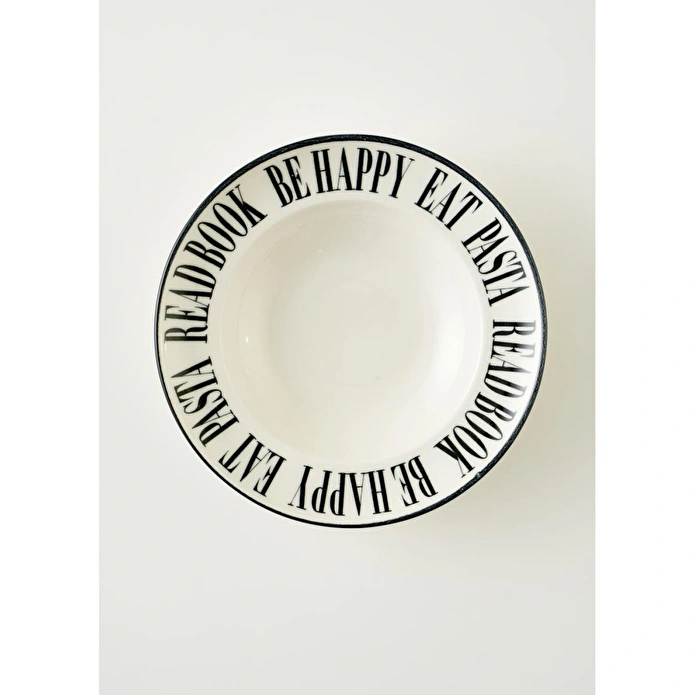 Bella Maison Book Lovers Makarna Tabağı Siyah (28 Cm) Siyah