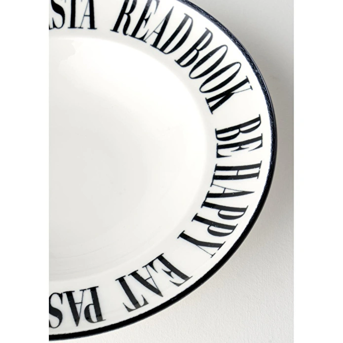 Bella Maison Book Lovers Makarna Tabağı Siyah (28 Cm) Siyah