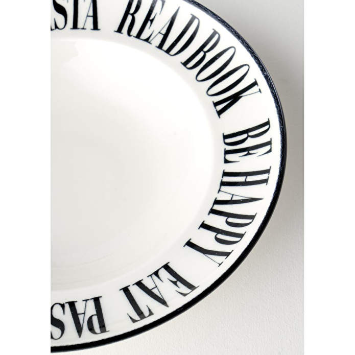 Bella Maison Book Lovers Makarna Tabağı Siyah (28 Cm) Siyah