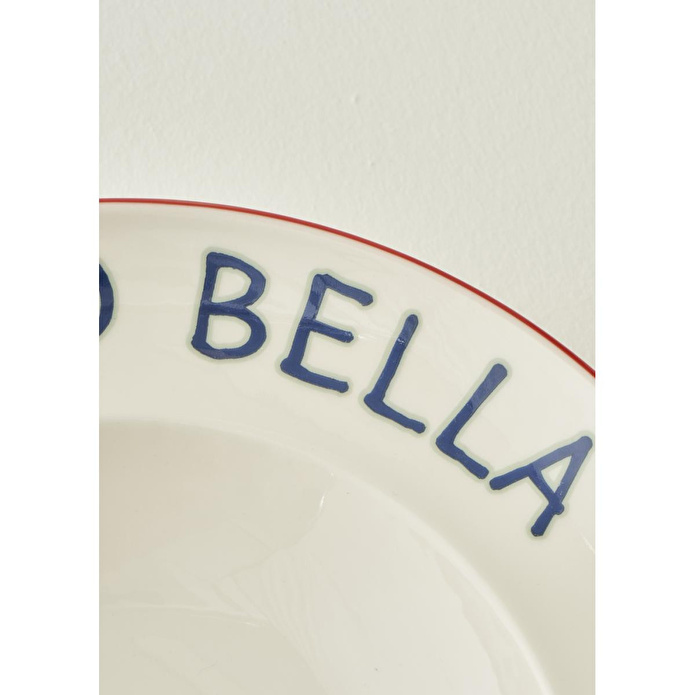 Bella Maison Line Porselen Makarna Tabağı Kırmızı (28 Cm) Kırmızı