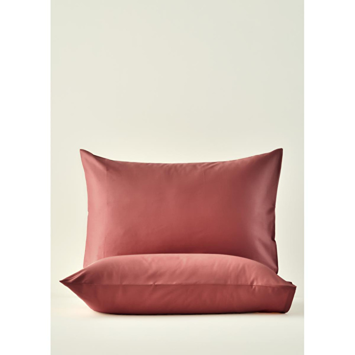 Bella Maison %100 Pamuk Saten Supreme 2'li Yastık Kılıfı Bordo (50x70 Cm) Bordo