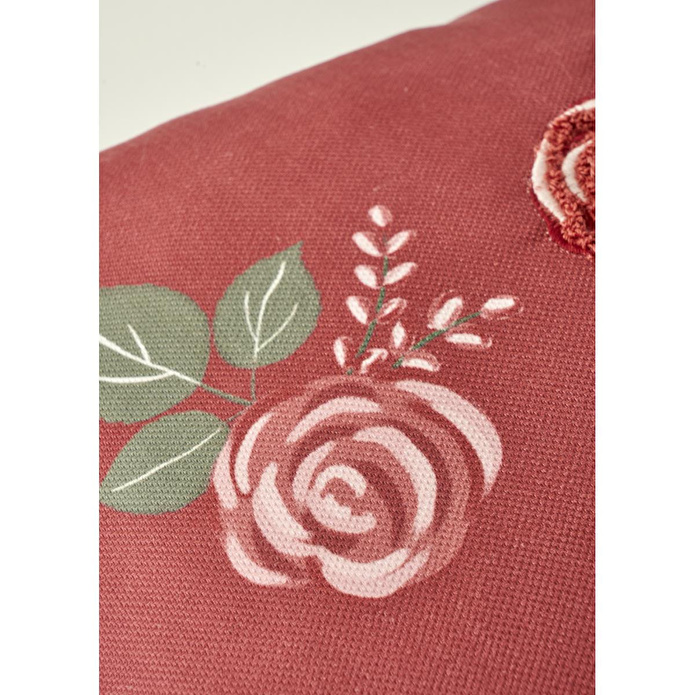 Bella Maison Rose Nakışlı Kırlent Kılıfı Mürdüm (35x50 Cm) Mürdüm