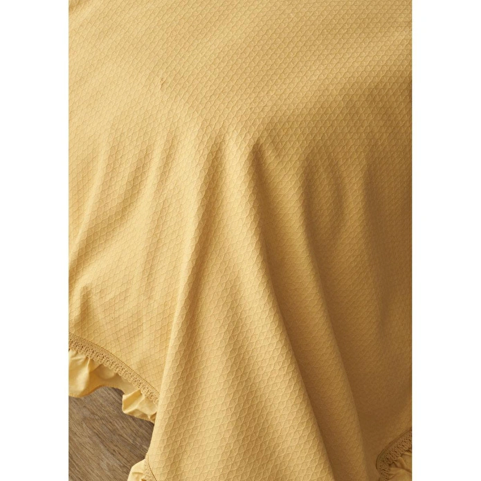 Bella Maison %100 Pamuk Christy Çift Kişilik Pike Takımı Hardal (200x220 Cm) Hardal