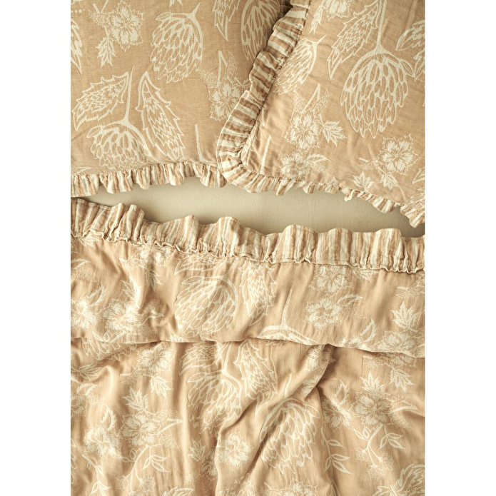 Bella Maison %100 Pamuk Arisa Jakarlı Çift Kişilik Yatak Örtüsü Seti Somon (240x260 Cm) Somon