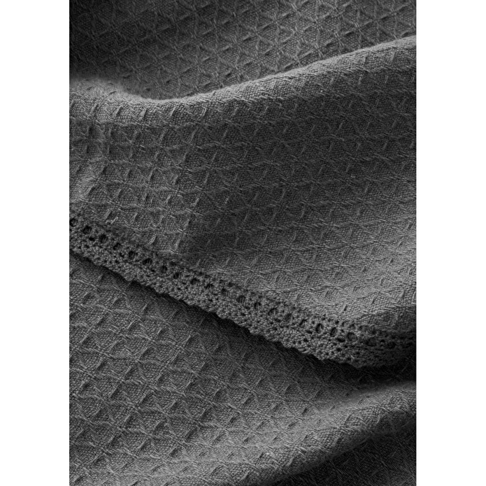 Bella Maison %100 Pamuk Luna Çift Kişilik Pike Takımı Antrasit (200x220 Cm) Antrasit