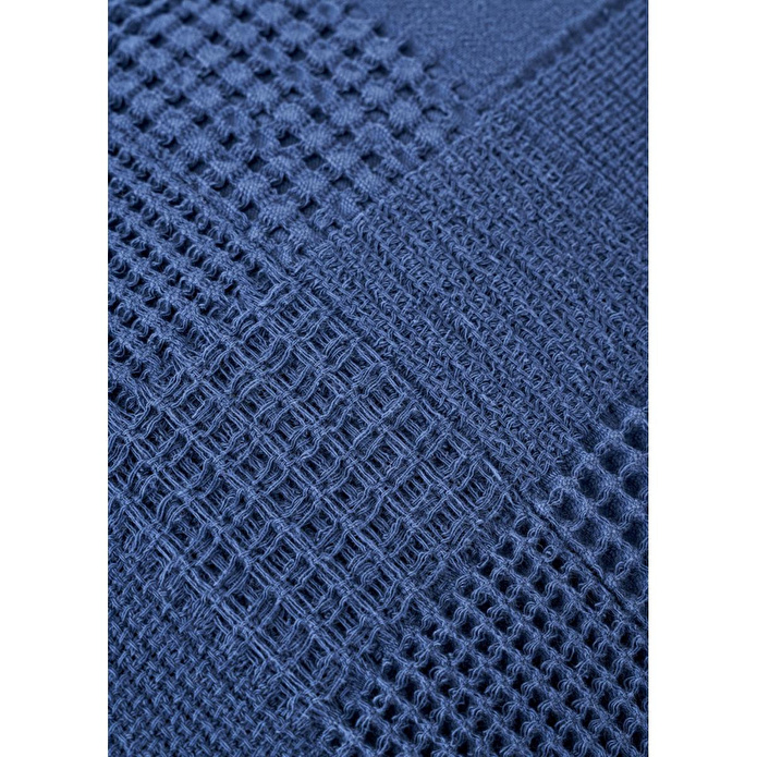 Bella Maison Block Pamuklu Jakarlı Çift Kişilik Yatak Örtüsü Seti Lacivert (240x260 Cm) Lacivert