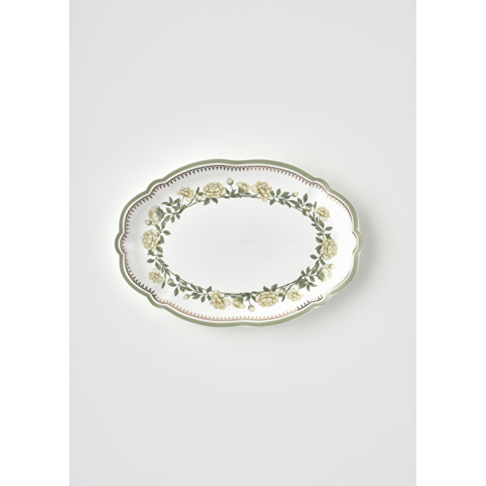 Bella Maison Rebecca New Bone Sunum Tabağı (20x14 Cm) Çok Renkli