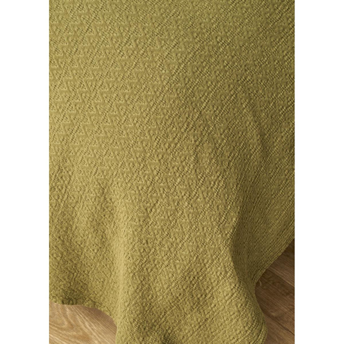 Bella Maison Forest Pamuklu Jakarlı Çift Kişilik Yatak Örtüsü Seti Haki (240x260 Cm) Haki