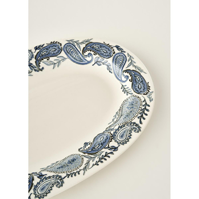 Bella Maison Paisley Porselen Sunum Tabağı Mavi (30 Cm) Mavi