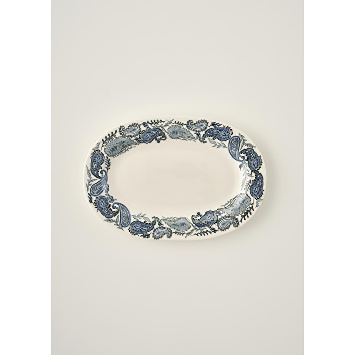 Bella Maison Paisley Porselen Sunum Tabağı Mavi (25 Cm) Mavi