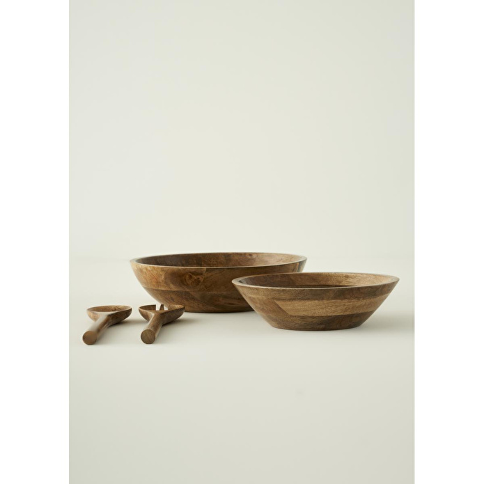 Bella Maison Wooden Mango Salata Servis Seti Kahverengi (28x7 Cm) Kahverengi