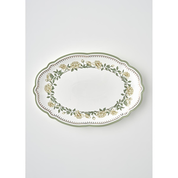 Bella Maison Rebecca New Bone Sunum Tabağı (40x26 Cm) Çok Renkli