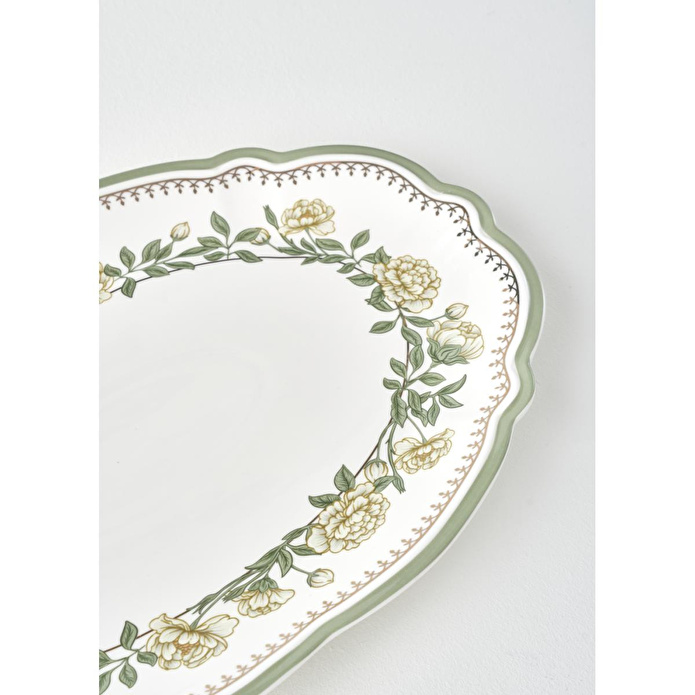 Bella Maison Rebecca New Bone Sunum Tabağı (40x26 Cm) Çok Renkli