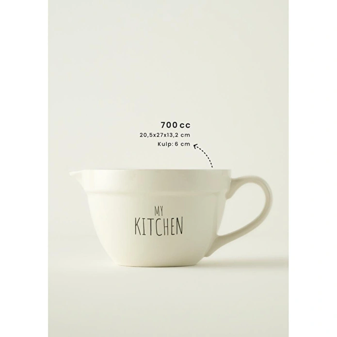 Bella Maison My Kitchen Seramik Karıştırma Kasesi Beyaz (1700 Cc) Beyaz