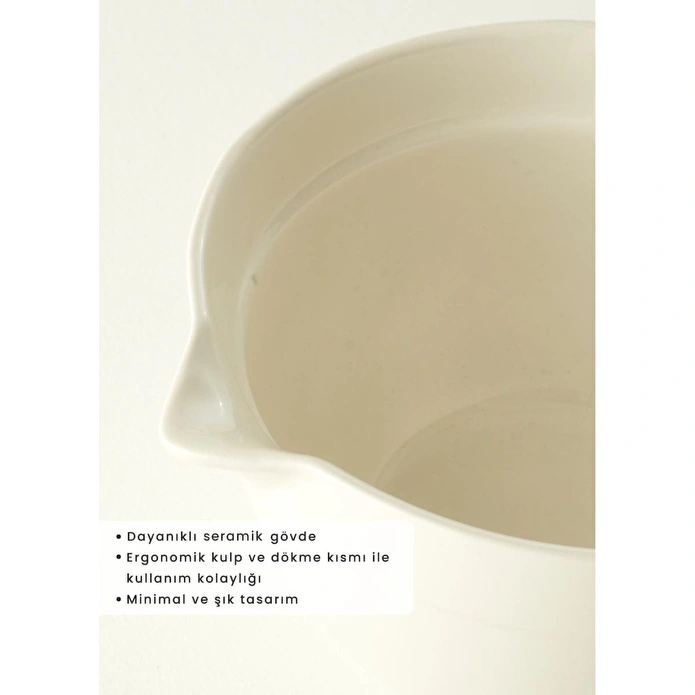 Bella Maison My Kitchen Seramik Karıştırma Kasesi Beyaz (1700 Cc) Beyaz