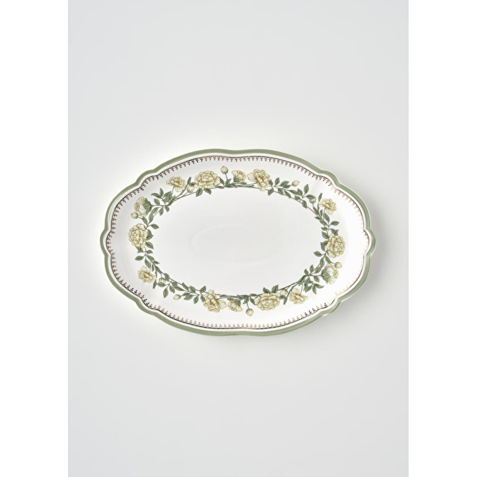 Bella Maison Rebecca New Bone Sunum Tabağı (25x17 Cm) Çok Renkli