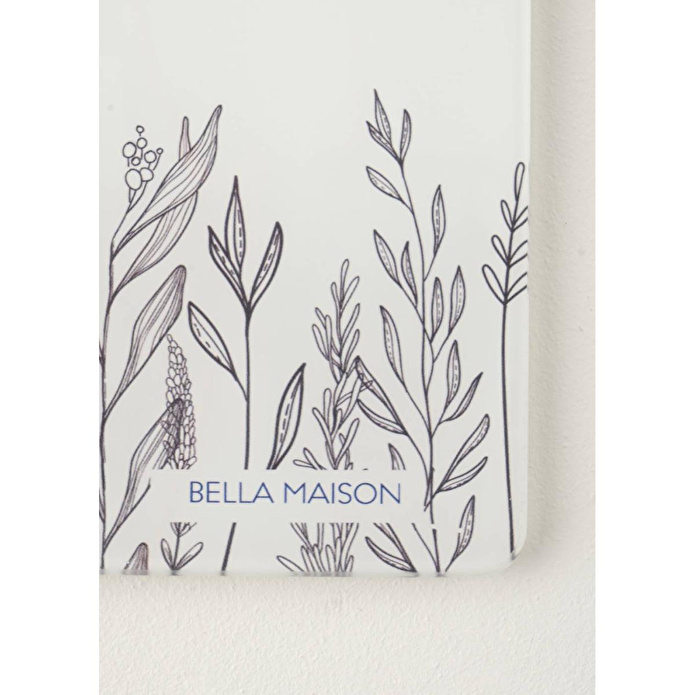 Bella Maison Botanique Cam Kesme Tahtası Beyaz (35x25 Cm) Beyaz