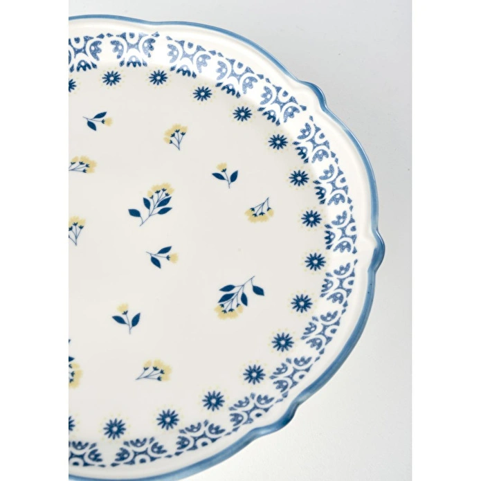 Bella Maison Mabel Stoneware Kek Standı Mavi (32 Cm) Mavi