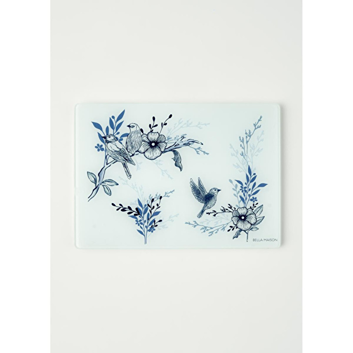 Bella Maison Bleu Blanc Cam Kesme Tahtası Mavi (35x25 Cm) Mavi