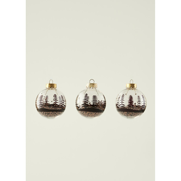 Bella Maison Christmas 3'lü Dekoratif Süs Kahverengi (8 Cm) Kahverengi