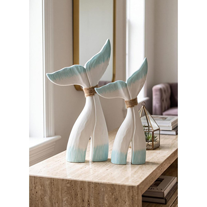 The Mia Marin Ahşap Balina Kuyruğu S Dekoratif Obje 18 Cm