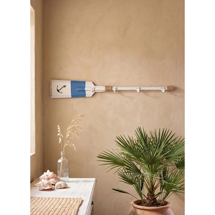 The Mia Retro Marin Stil Ahşap Duvar Askısı Kürek 80 Cm