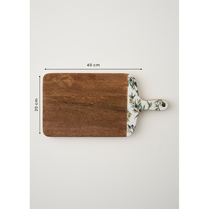 Bella Maison Olive Mango Sunum Ve Kesme Tahtası Beyaz (40x20x2 Cm) Beyaz