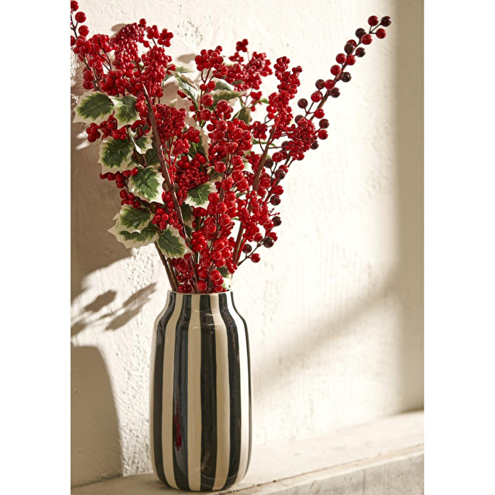 Bella Maison Rise Stoneware Vazo Siyah-beyaz (14x14x26 Cm) Siyah-beyaz