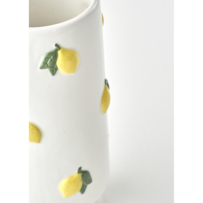 Bella Maison Lemon Vazo Beyaz (9x9x20 Cm) Beyaz