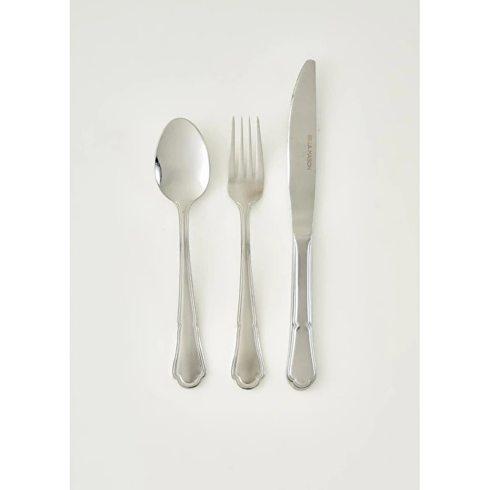 Bella Maison Torino 18 Parça Tatlı Çatal Kaşık Bıçak Seti Silver Silver