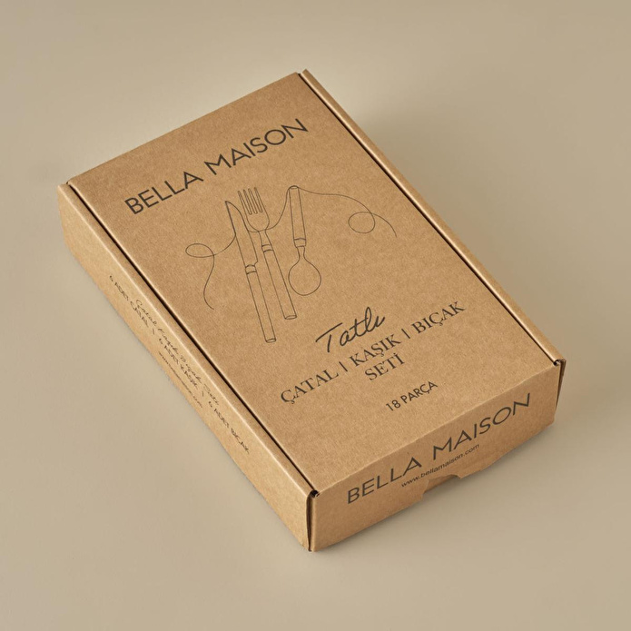 Bella Maison Premium 18 Parça 6 Kişilik Tatlı Çatal Kaşık Bıçak Takımı Silver Silver